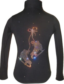 Ice Skating Jacket With "Pair Of Skates" Rhinestone Applique