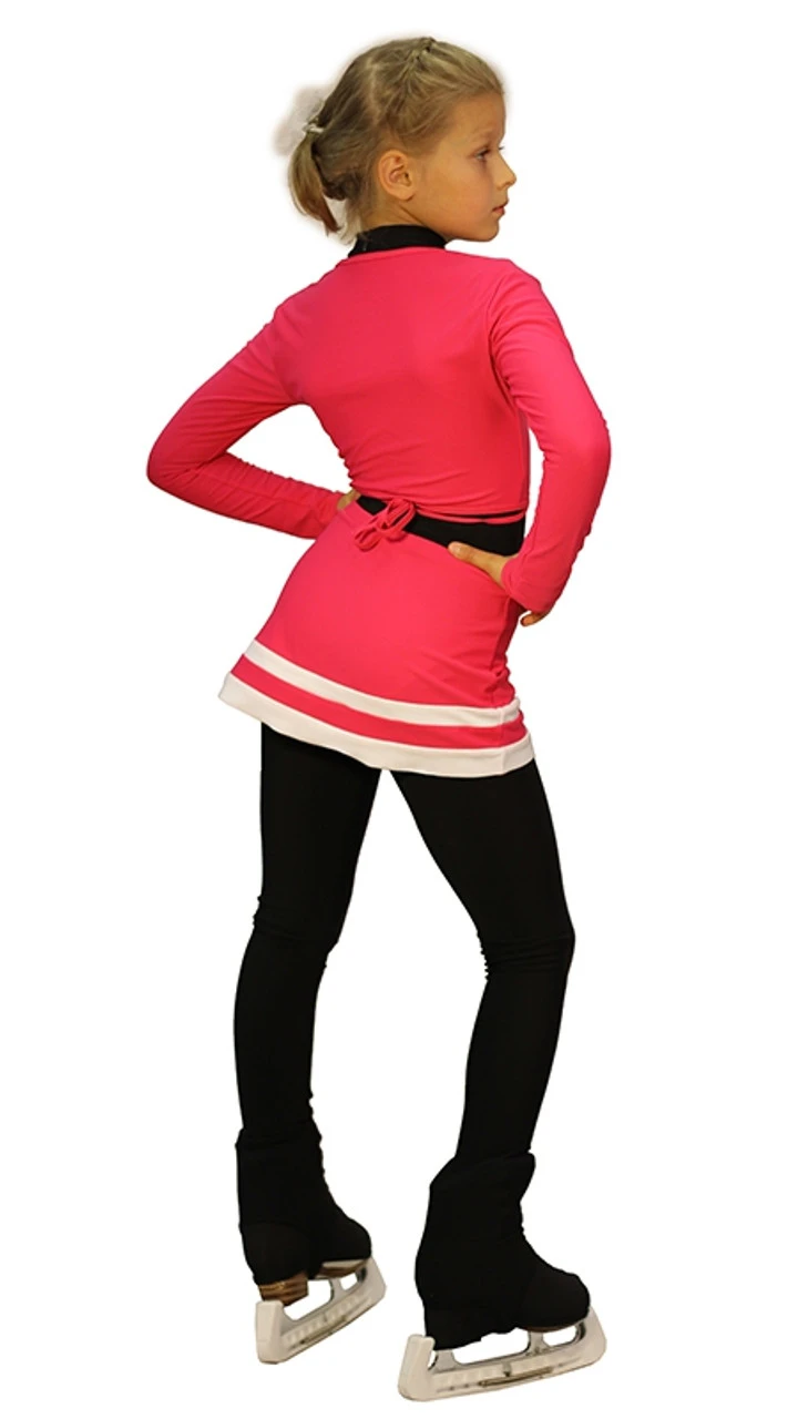IceDress - Figure Skating Skirts -Line (Raspberry And White) 3 IceDress - Figure Skating Skirts -Line (Raspberry And White) - Image 3