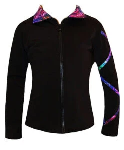 Criss Cross Poly/Spandex Silver Sky Ice Skating Jacket XJ723