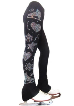 Figure Skating Pants "Multi Colors Skating Designs"applique