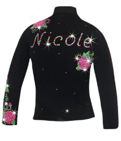 Personalized Ice Skating Jacket With "Roses Swirls" Design (Final Slae)
