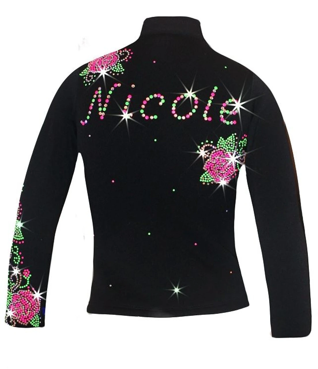 Personalized Ice Skating Jacket With "Roses Swirls" Design (Final Slae) 1 Personalized Ice Skating Jacket With "Roses Swirls" Design (Final Slae)