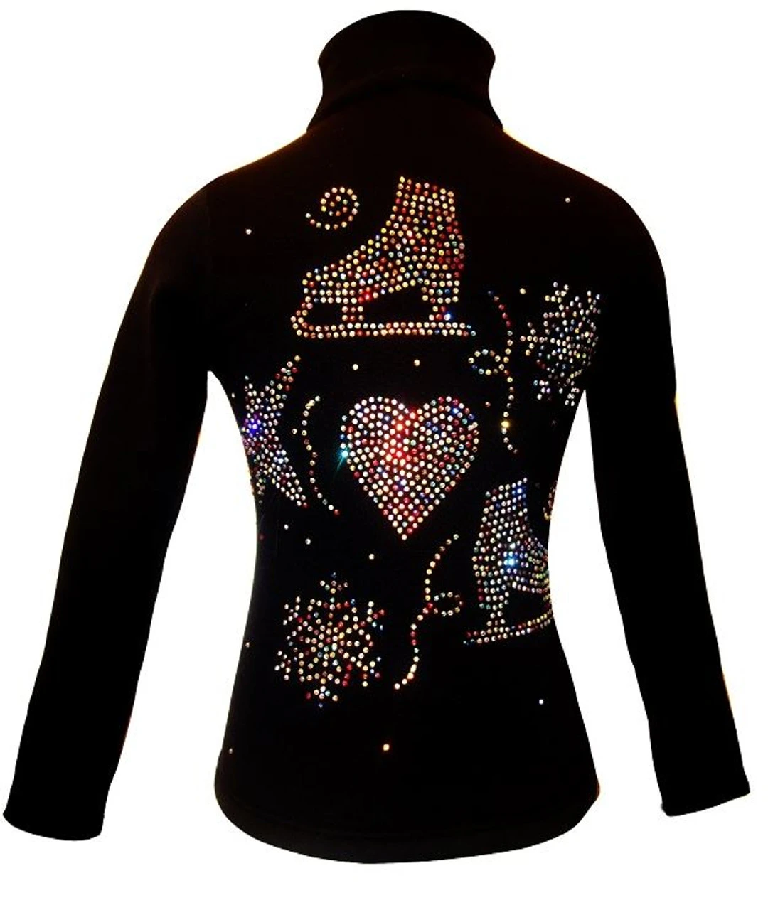Figure Skating Jacket With " Multi Colors Skating Designs" Rhinestone Applique 1 Figure Skating Jacket With " Multi Colors Skating Designs" Rhinestone Applique