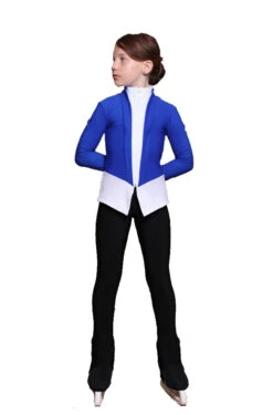 IceDress Figure Skating Outfit - Thermal - Benefit (Cornflower Blue With White And Black)