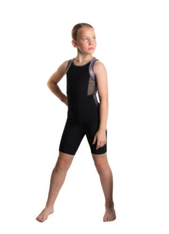 Icedress - Racerback Tank And Shorts (Black And Lilac)