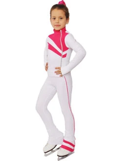 IceDress Figure Skating Thermal Jacket - Rays (White And Raspberry)