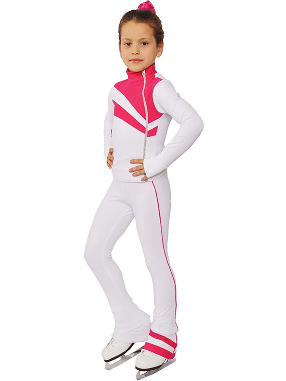 IceDress Figure Skating Thermal Jacket - Rays (White And Raspberry) 1 IceDress Figure Skating Thermal Jacket - Rays (White And Raspberry)