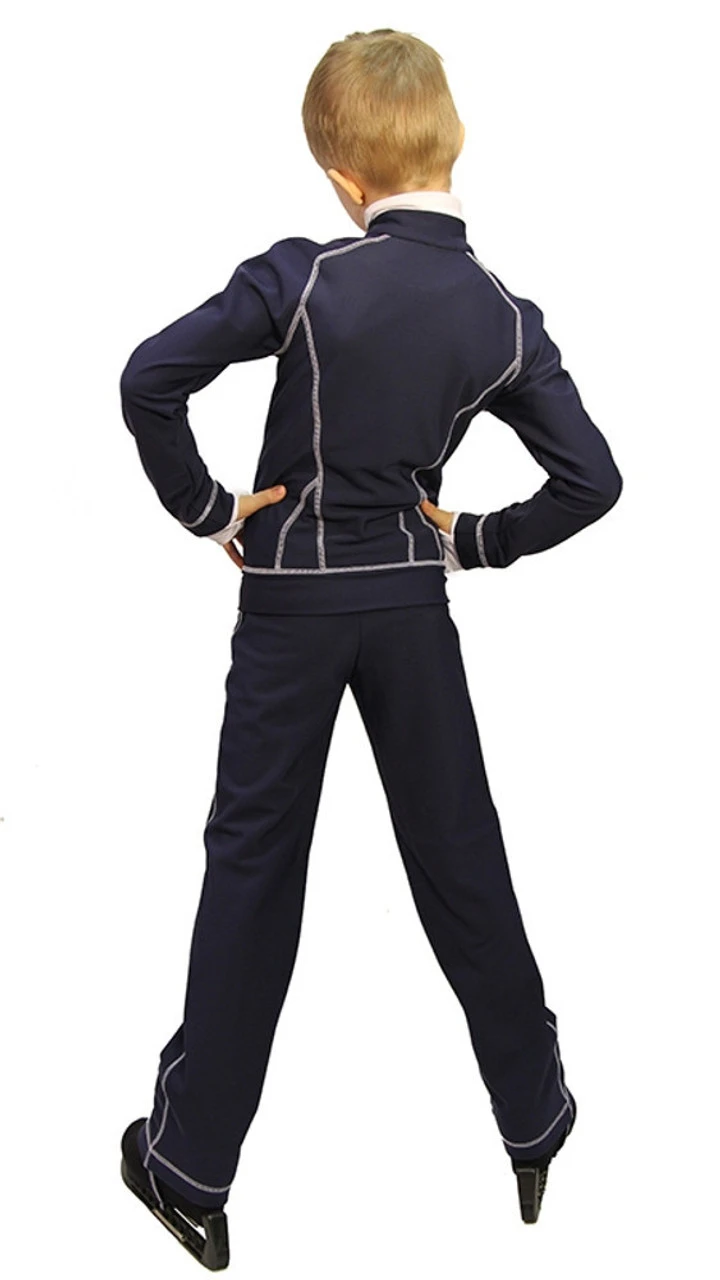 IceDress Figure Skating Thermal Jacket - Todes For Boys(Gray With White Line) 3 IceDress Figure Skating Thermal Jacket - Todes For Boys(Gray With White Line) - Image 3