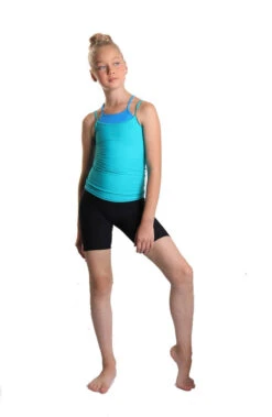 IceDress - Two-color Figure Skating Cami Top (Turquoise And Blue)