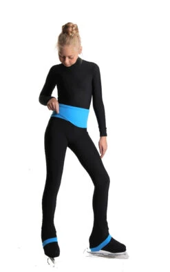IceDress - High-Waisted Thermal Figure Skating Legging With Wide Band (Black And Blue) -DUMBA Clothing Shop 3.1672311069 08672.1672314536