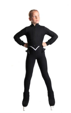 Icedress - Thermal Figure Skating Outfit "Trio" - Cropped Jacket/ Top/ High-Waisted Legging (Black And White) -DUMBA Clothing Shop 3.1672313169 09775.1672314738