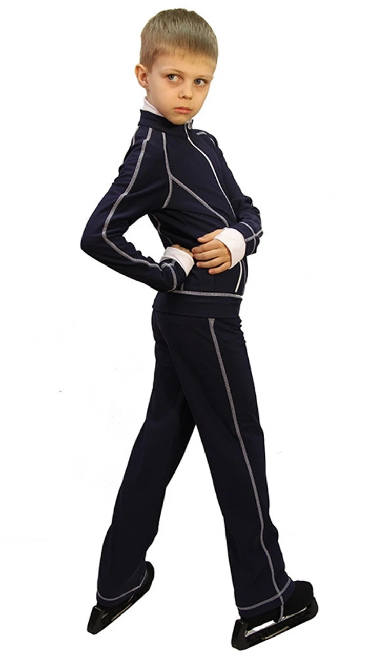 IceDress Figure Skating Thermal Jacket - Todes For Boys(Gray With White Line) 4 IceDress Figure Skating Thermal Jacket - Todes For Boys(Gray With White Line) - Image 4