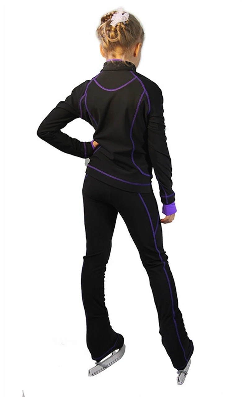 IceDress Figure Skating Thermal Jacket -Todes(Black With Purple Line) 4 IceDress Figure Skating Thermal Jacket -Todes(Black With Purple Line) - Image 4