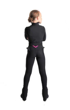 Icedress - Thermal Figure Skating Outfit "Trio" - Cropped Jacket/ Top/ High-Waisted Legging (Black And Fuchsia) -DUMBA Clothing Shop 4.1672313269 93122.1672314752