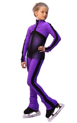IceDress Figure Skating Jacket- Jump (Purple With Black Stripes)