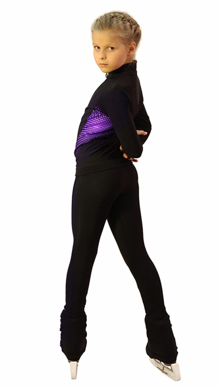 IceDress Figure Skating Thermal Jacket -Disco (Black And Violet) 3 IceDress Figure Skating Thermal Jacket -Disco (Black And Violet) - Image 3