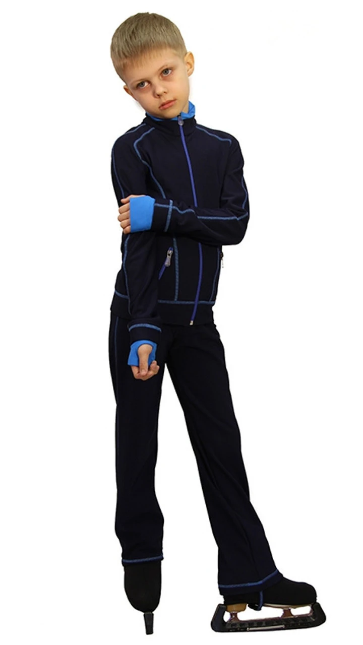 IceDress Figure Skating Thermal Jacket - Todes For Boys (25% OFF, Size AS, Dark Blue With Blue Line) 1 IceDress Figure Skating Thermal Jacket - Todes For Boys (25% OFF, Size AS, Dark Blue With Blue Line)