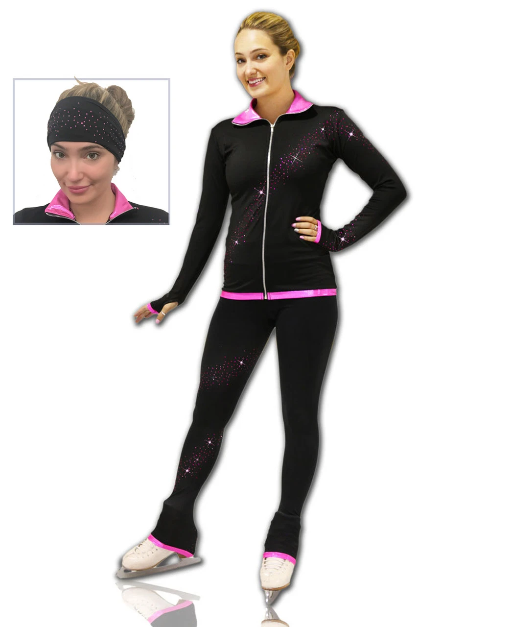 Kami-So Figure Skating Outfit - Pink Pants And Jacket 1 Kami-So Figure Skating Outfit - Pink Pants And Jacket