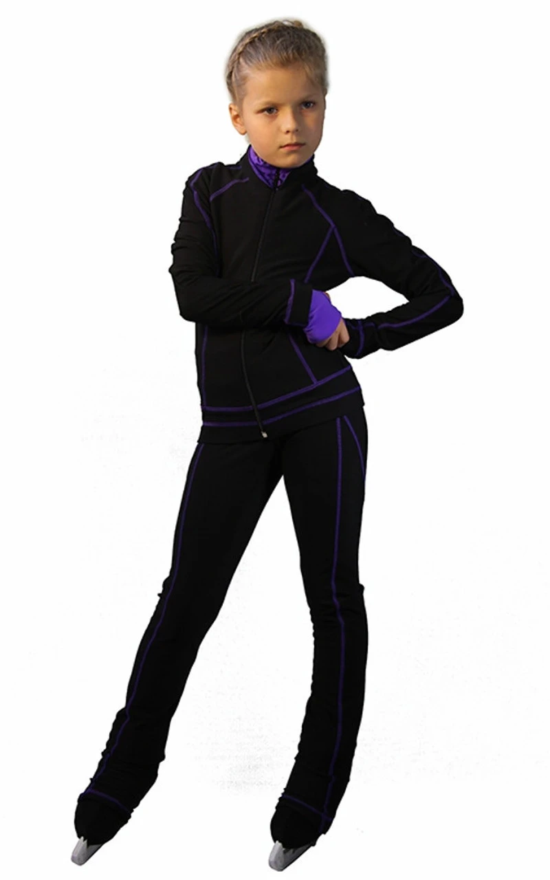 IceDress Figure Skating Thermal Jacket -Todes(Black With Purple Line) 1 IceDress Figure Skating Thermal Jacket -Todes(Black With Purple Line)
