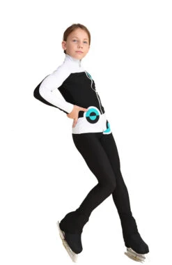 IceDress Figure Skating Jacket - Thermal - Bubble Gum (Black, White, Turquoise)