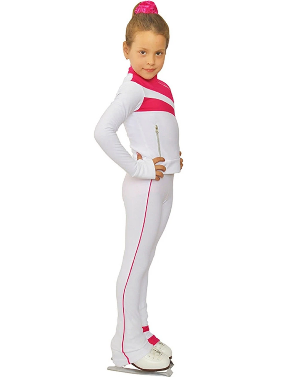 IceDress Figure Skating Thermal Jacket - Rays (White And Raspberry) 2 IceDress Figure Skating Thermal Jacket - Rays (White And Raspberry) - Image 2