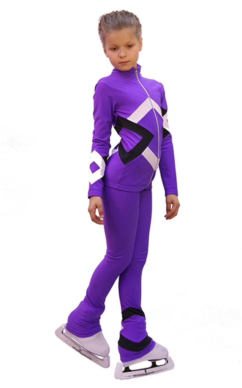 IceDress Figure Skating Outfit - Thermal - Bauer (Purple, Black And White) 2 IceDress Figure Skating Outfit - Thermal - Bauer (Purple, Black And White) - Image 2