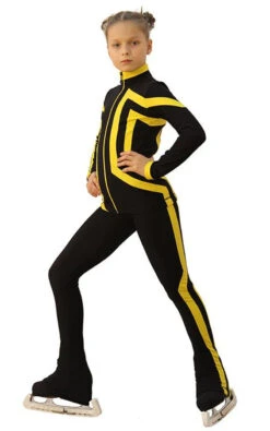 IceDress Figure Skating Outfit - Thermal - Vanguard - Sport (Black With Yellow)