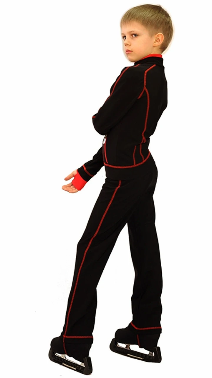 IceDress Figure Skating Thermal Jacket - Todes For Boys(10% OFF, Size AS, Black With Red Line) 1 IceDress Figure Skating Thermal Jacket - Todes For Boys(10% OFF, Size AS, Black With Red Line)