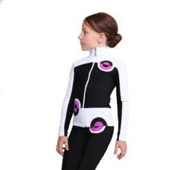 IceDress Figure Skating Jacket - Thermal - Bubble Gum (Black, White, Purple)