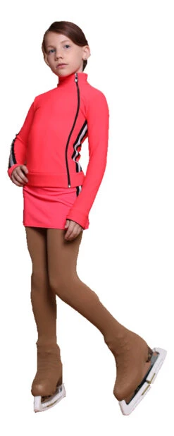 IceDress Figure Skating Skirt - Thermal - Olympus (Hot Coral With Black Lamps) -DUMBA Clothing Shop 7c75726c749d 60487 70539.1601493894