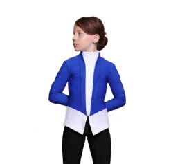IceDress Figure Skating Jacket - Thermal - Benefit (Cornflower Blue With White And Black)