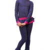 IceDress - Figure Skating Training Overalls - Valley (Grey-Dark Blue With Fuchsia)