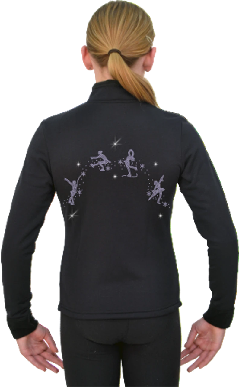 ChloeNoel Figure Skating Outfit - P11 Figure Skating Pants And J11 Solid Polar Fleece Fitted Figure Skating Jacket W/ Group Arc Crystals Combination 2 ChloeNoel Figure Skating Outfit - P11 Figure Skating Pants And J11 Solid Polar Fleece Fitted Figure Skating Jacket W/ Group Arc Crystals Combination - Image 2