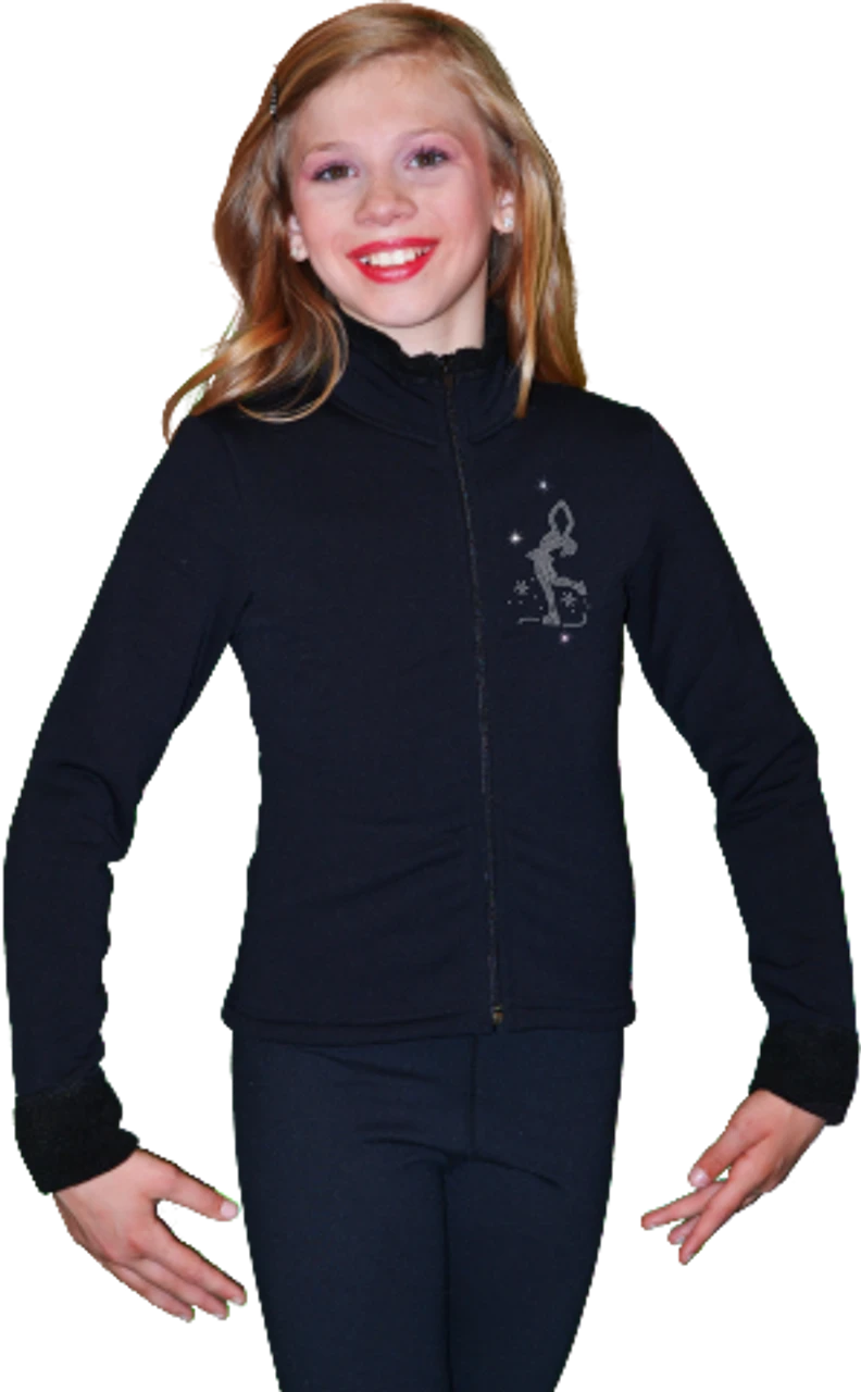 ChloeNoel Figure Skating Outfit - P11 Figure Skating Pants And J11 Solid Polar Fleece Fitted Figure Skating Jacket W/ Mini Lay-Back Skater Crystals Combination 2 ChloeNoel Figure Skating Outfit - P11 Figure Skating Pants And J11 Solid Polar Fleece Fitted Figure Skating Jacket W/ Mini Lay-Back Skater Crystals Combination - Image 2