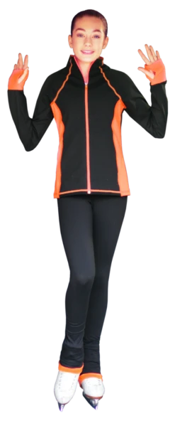 ChloeNoel PS792 3" Waist Band Black/Color Cuffs Elite Figure Skating Pants & Front Pocket -DUMBA Clothing Shop JS792 PS792 Neon Coral 50986.1655362191