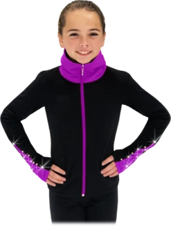 Chloe Noel JS883P Contract Elite Polartec Spiral Fleece Figure Skating Jacket With Crystals