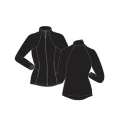 JT98 Princess Seam Fitted Figure Skating Jacket With Zipper Pocktes & Thumb Holes -DUMBA Clothing Shop JT98 FrontBack 89137.1683658043