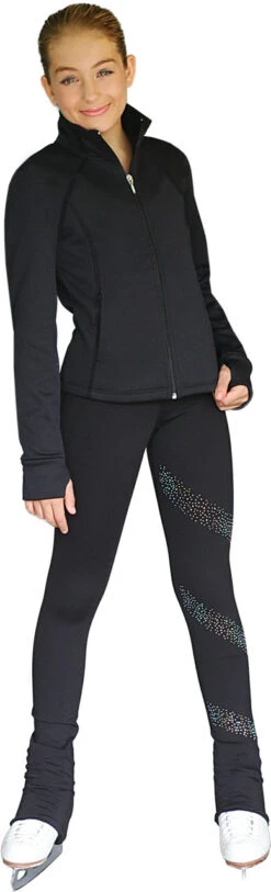 JT98 Princess Seam Fitted Figure Skating Jacket With Zipper Pocktes & Thumb Holes -DUMBA Clothing Shop JT98 Front 65675.1683658052