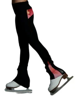 Elite Xpression - High Waist Black Legging With Mesh- Marbled Coral