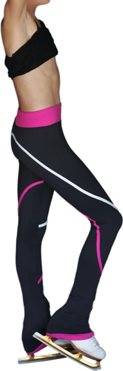 ChloeNoel P618F 2-Tone Piping Light Weight Fleece Figure Skating Pants