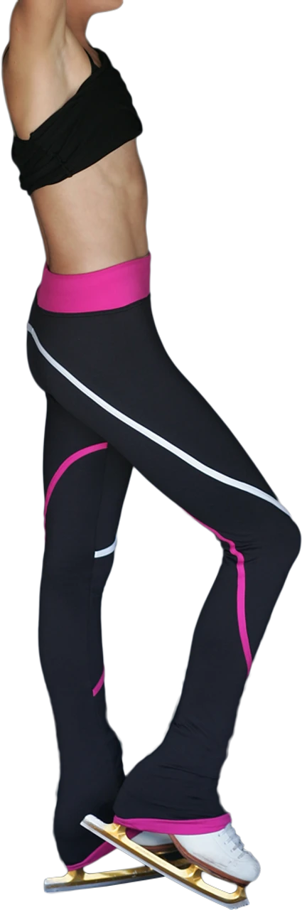 ChloeNoel P618F 2-Tone Piping Light Weight Fleece Figure Skating Pants 1 ChloeNoel P618F 2-Tone Piping Light Weight Fleece Figure Skating Pants