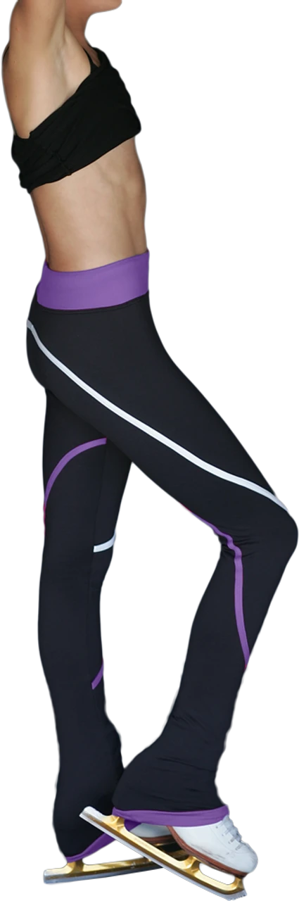 ChloeNoel P618F 2-Tone Piping Light Weight Fleece Figure Skating Pants 2 ChloeNoel P618F 2-Tone Piping Light Weight Fleece Figure Skating Pants - Image 2