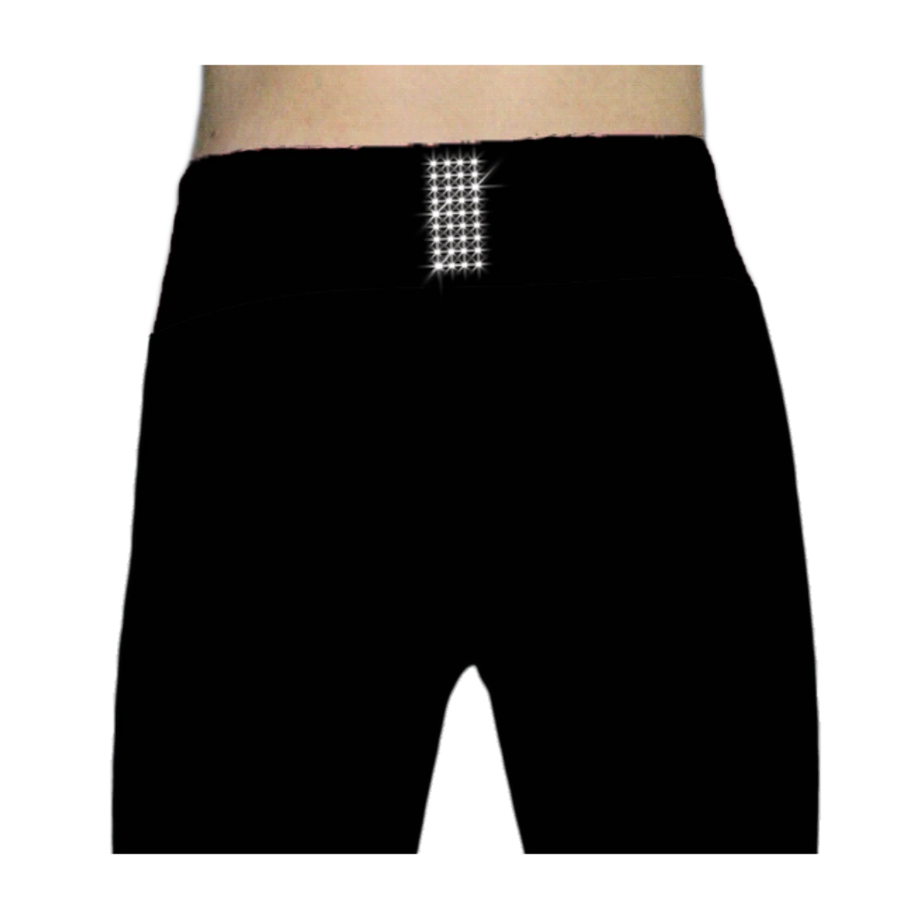 ChloeNoel PS792 3" Waist Band Black/Color Cuffs Elite Figure Skating Pants & Front Pocket & Swarovski Crystal Block 4 ChloeNoel PS792 3" Waist Band Black/Color Cuffs Elite Figure Skating Pants & Front Pocket & Swarovski Crystal Block - Image 4