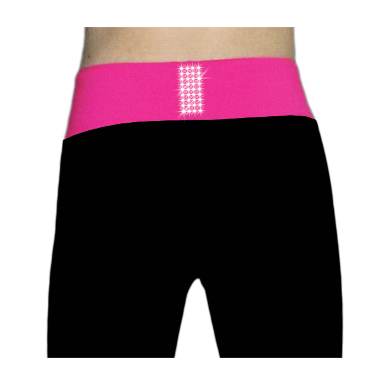 ChloeNoel PS792 3" Waist Band Black/Color Cuffs Elite Figure Skating Pants & Front Pocket & Swarovski Crystal Block 8 ChloeNoel PS792 3" Waist Band Black/Color Cuffs Elite Figure Skating Pants & Front Pocket & Swarovski Crystal Block - Image 8