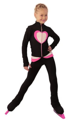 IceDress Figure Skating Outfit - Thermal - Tutti Frutti(Black, Hot Pink, White)