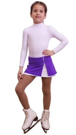 IceDress - Figure Skating Skirts - Rogue (Purple And White)