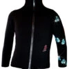 Ice Skating Jacket With "Aqua Spiral Hearts" Rhinestones Design