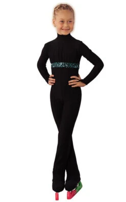 IceDress - Figure Skating Training Overalls -Style (15% OFF, Size CXS, Black)