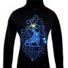 Black Jacket With Blue Crystals "Skate & Ornament" Applique