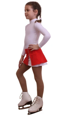 IceDress - Figure Skating Skirts - Rogue (Red And White)